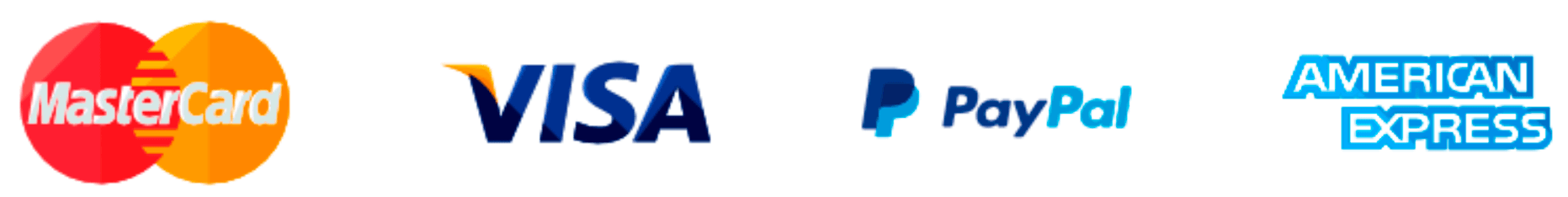 Mastercard, Visa, PayPal and American Express