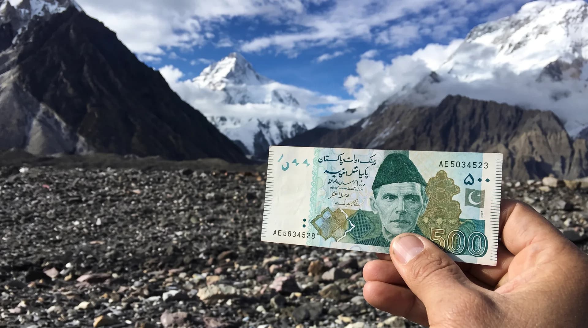 Pakistani Rupee cash notes needed for tipping and local jeep hires in remote northern Pakistan
